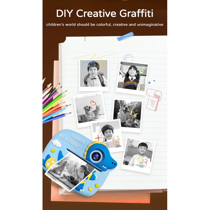 Kids Camera - D1 HD Instant Print MP3 Music Video 1300mAh Battery