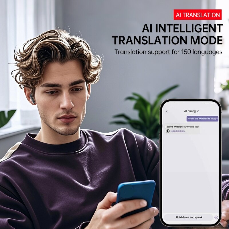 TWS Earbuds - OEM JIM19 AI Translation Touch Display ENC Meeting Record