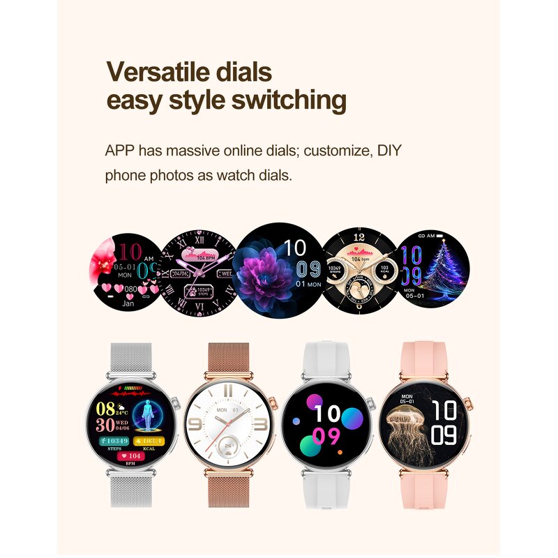 Smart Watch Manufacturer - 2025 ET491 Women AMOLED BT Call HR BP AI Answer