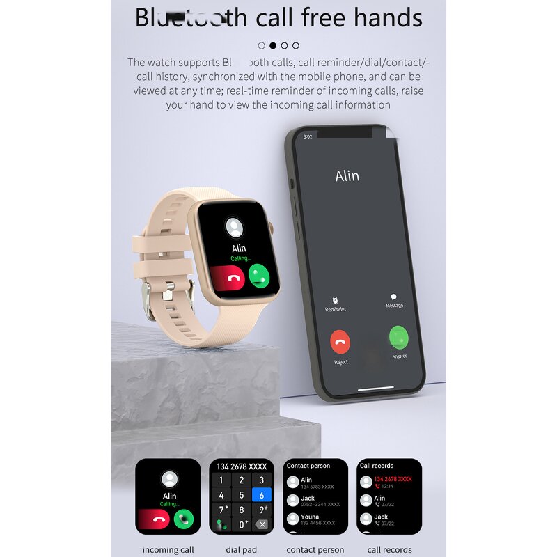 Smart Sports Watch - 2025 HT15 HR BP Multi Sport Mode Fitness Band