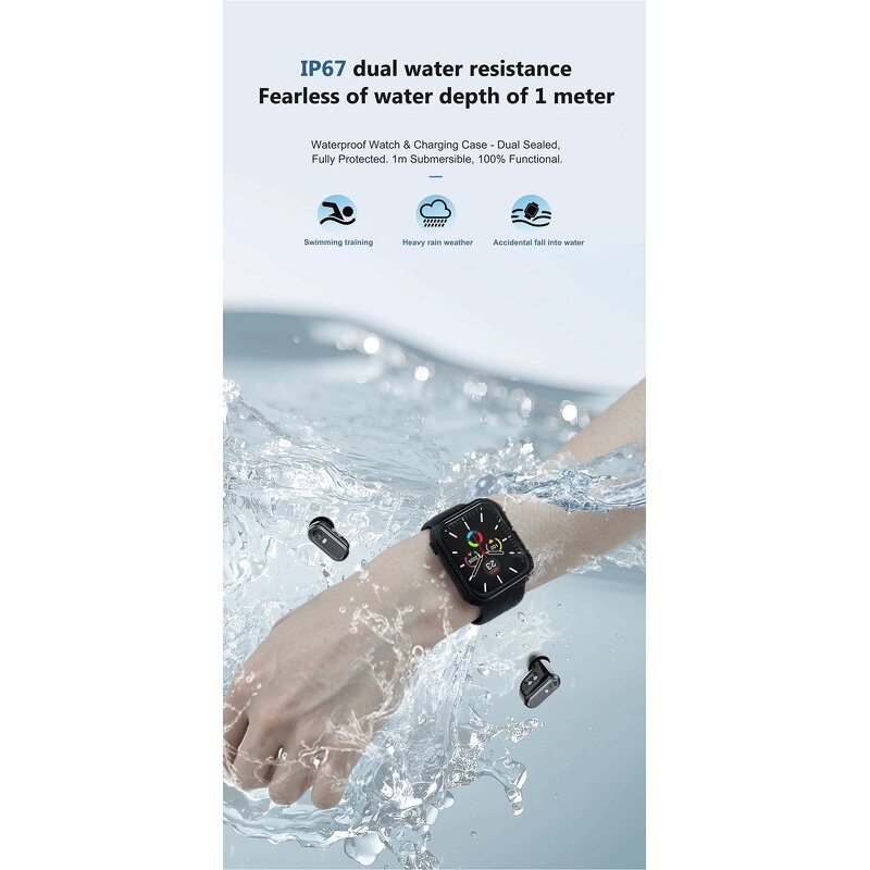 Smart Watch Manufacturer - T1 IP67 1.8" BT Call Multi Sports Earbuds