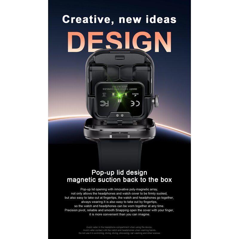 2-in-1 Smartwatch - T99 Earbuds Sleep Tracker HD Screen IOS Android