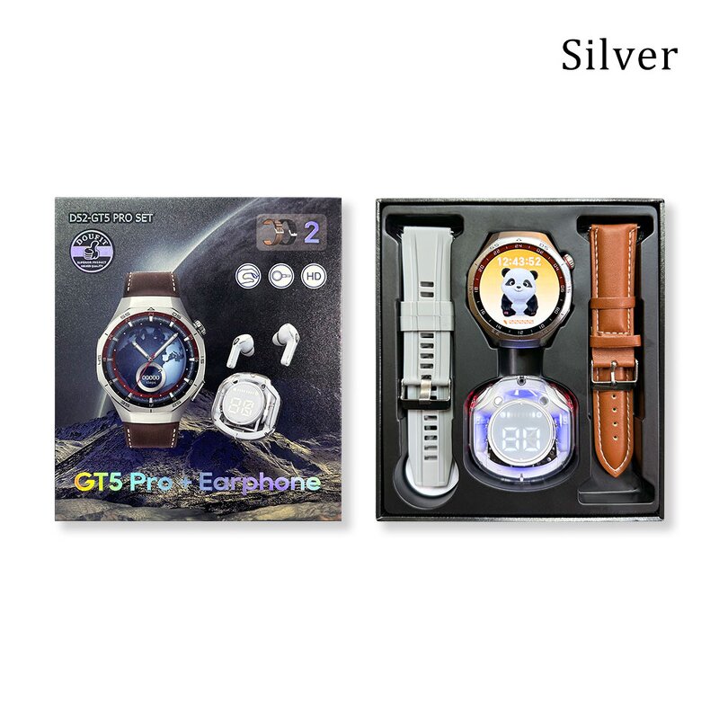 Smartwatch Set - D52 DT5 PRO 2025 1.52" Wireless Earphones Dual Band Sport