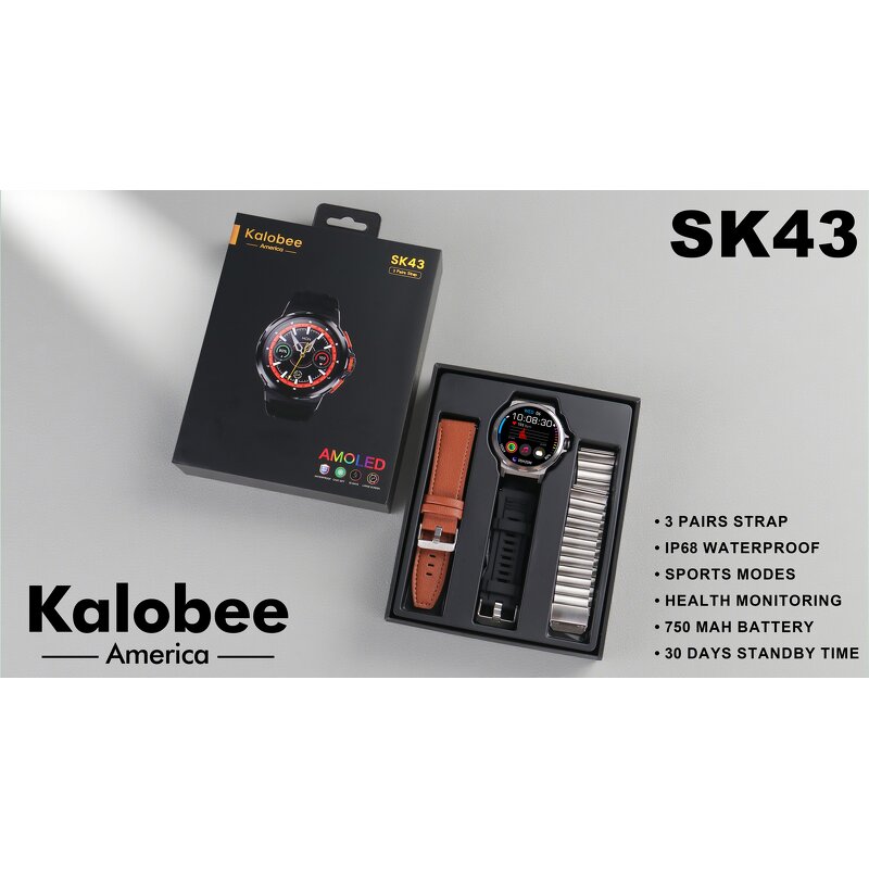 Smart Watch Set - OEM SK43 Three Strap IP68 Flashlight Large Battery Sport