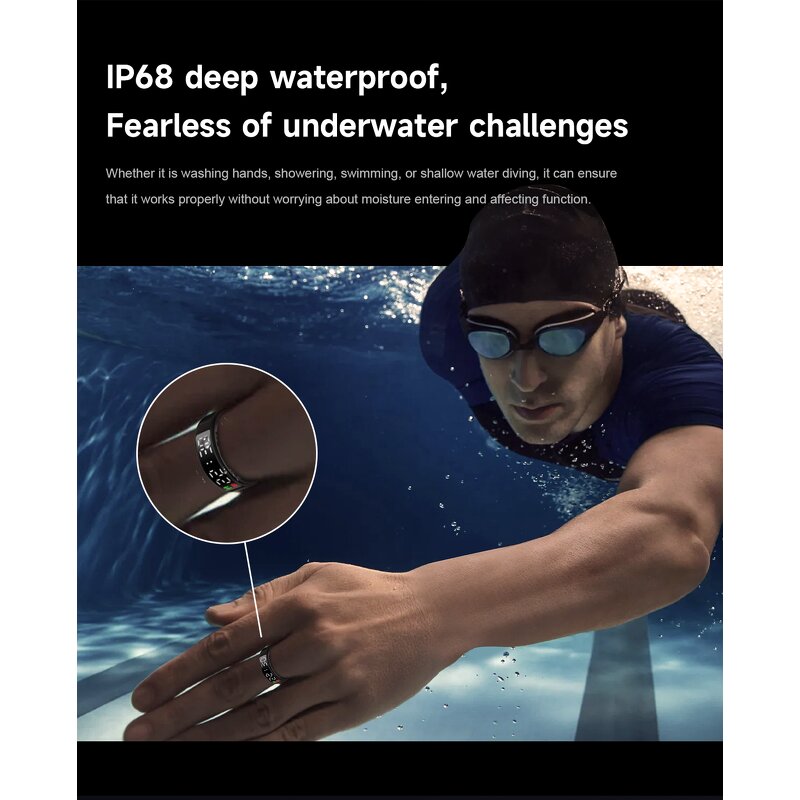 Smart Ring Manufacturer - OEM SR08 Screen Swimming Gestures Photo APP Control
