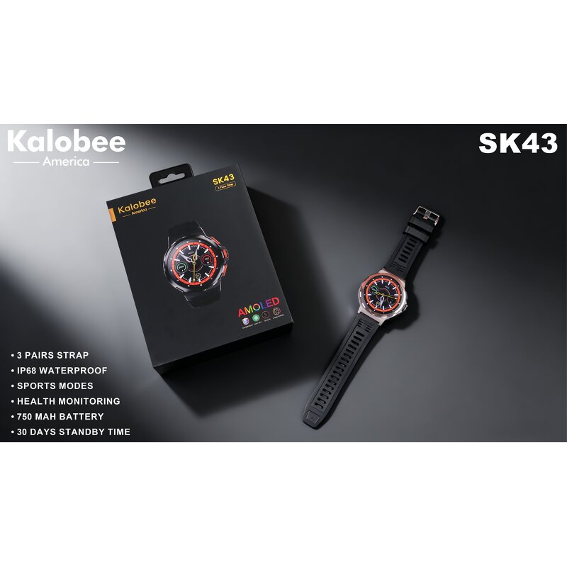 Smart Watch Set - OEM SK43 Three Strap IP68 Flashlight Large Battery Sport