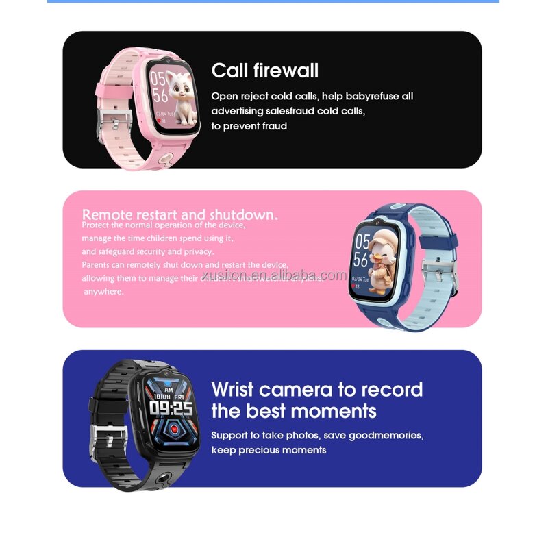 Kids Smart Watch - OEM W19 2025 4G SIM Camera LBS WIFI Video Call Flashlight