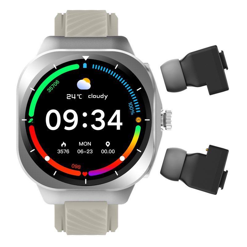 2-in-1 Smart Watch - OEM Z19 2025 Earphone BT Call Music HR Speaker