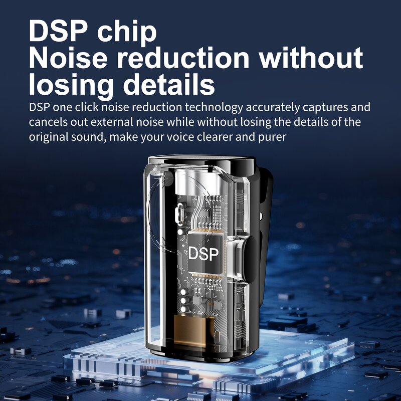 Lavalier Mic - SX101 DSP BT5.3 AI Noise Reduction Mini Vlog Microphone