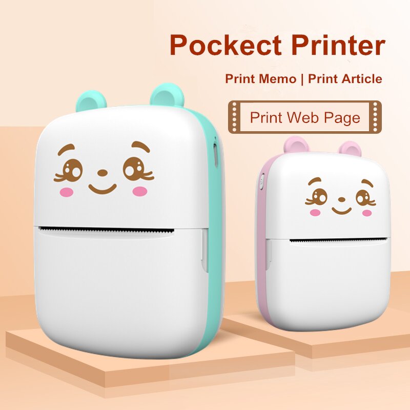 Thermal Printer - XCTSW A8C Mini Inkless Photo Sticker Pocket Receipt