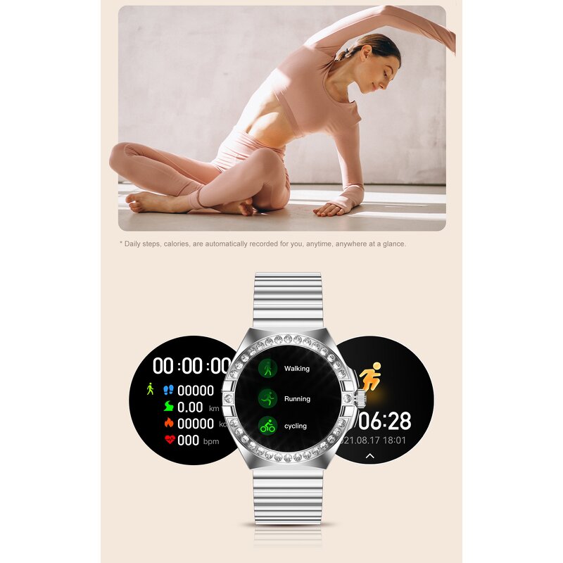 Smart Watch Set - OEM LG76 Ladies AMOLED IP67 Health Fitness Bracelet