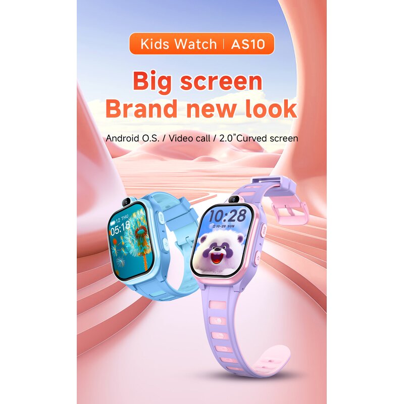 Kids Smart Watch - OEM AS10 2025 4G SIM GPRS IP67 Real-time Tracking