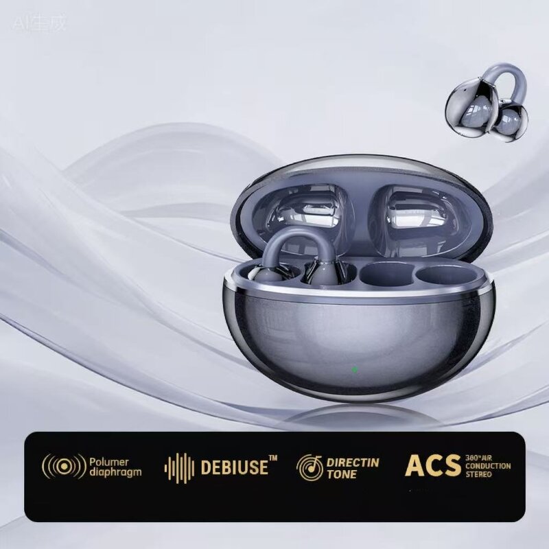 Open Ear Earbuds - X02 AI Calling Noise Cancelling Wireless Ear Clip Sport