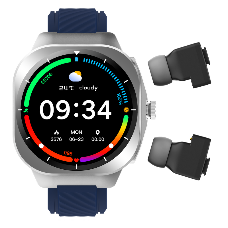 2-in-1 Smart Watch - OEM Z19 2025 Earphone BT Call Music HR Speaker