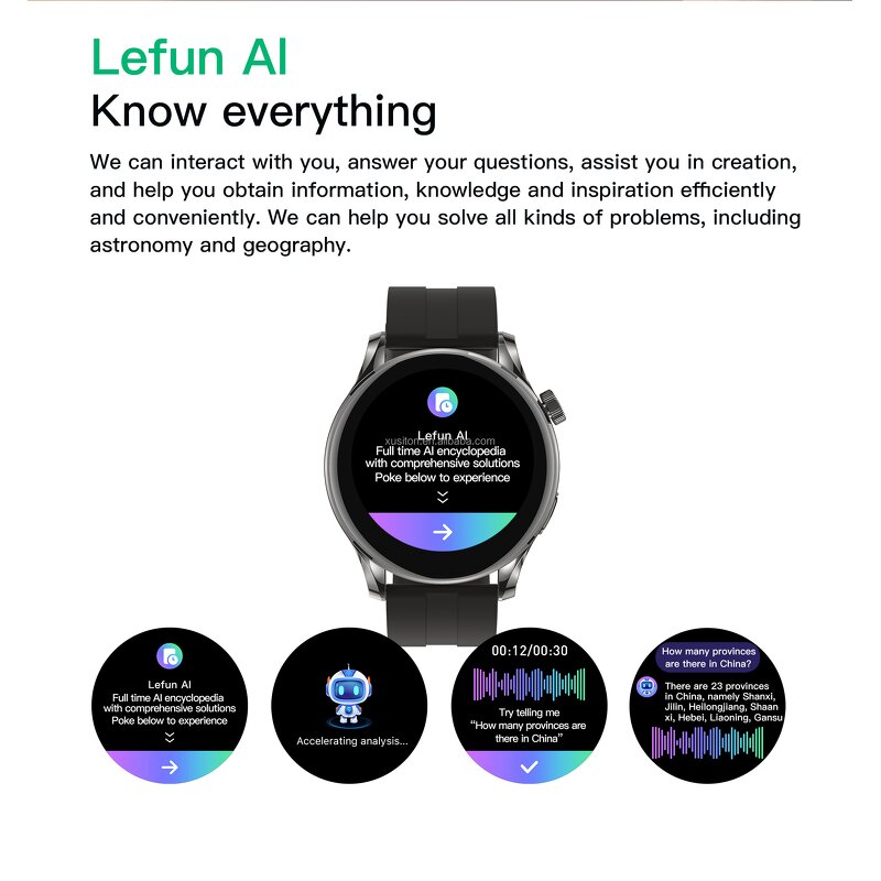 Smart Watch Manufacturer - 2025 LC302T 1.32" IP68 HR BT Call AI Translation Music
