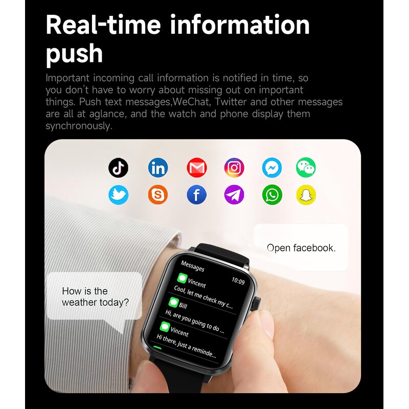 Smartwatch Manufacturer - V82 Curved Screen BT Call Information Reminder Smart