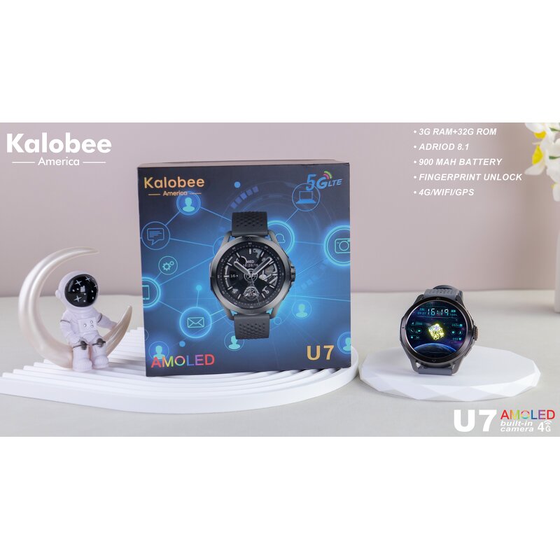 4G Smart Watch - U7 3+32GB Camera BT Calling WIFI GPS SIM Card Android