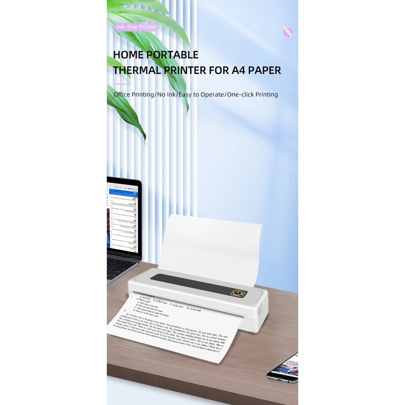 Thermal Printer - OEM A4B BT Ink-Free Multiple Format Iprint 1000mAh
