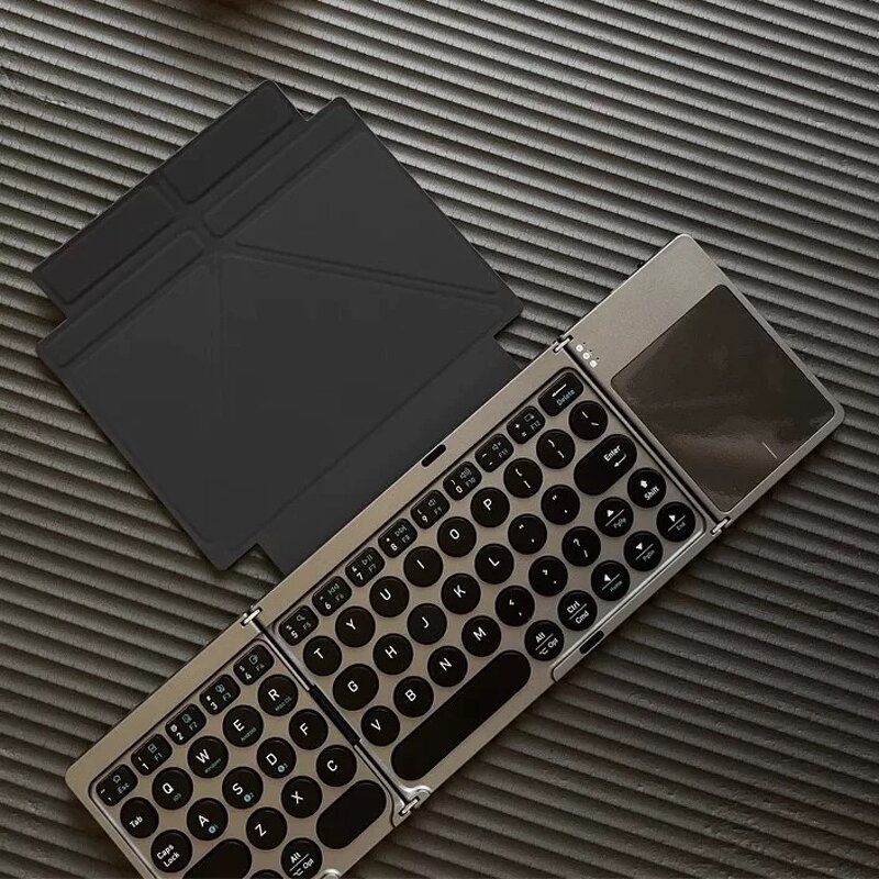 Wireless Keyboard - KF86 MAX Foldable BT Touch Pad Laptop Phone Tablet