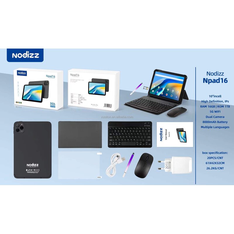 Tablet PC - 2025 Npad16 10.1" 16+1TB SIM Android 14 Keyboard Mouse