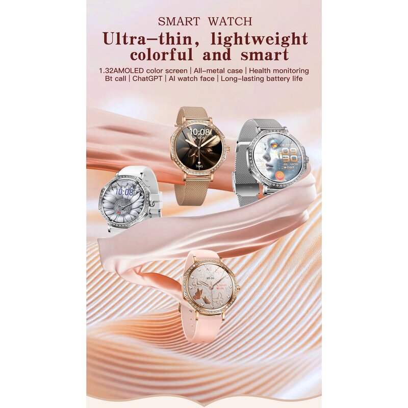 Smart Watch Manufacturer - OEM KC98 2025 1.32" AMOLED IP68 Health DA Fit App