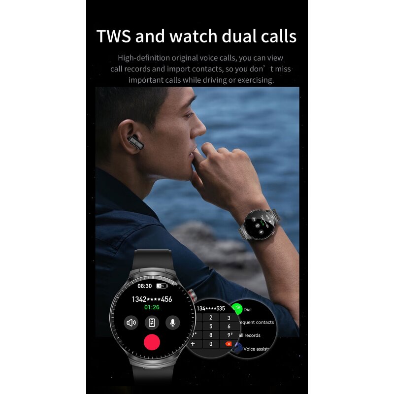 Smart Watch Manufacturer - T100 IPS HR BP Detection Round Business Earphone