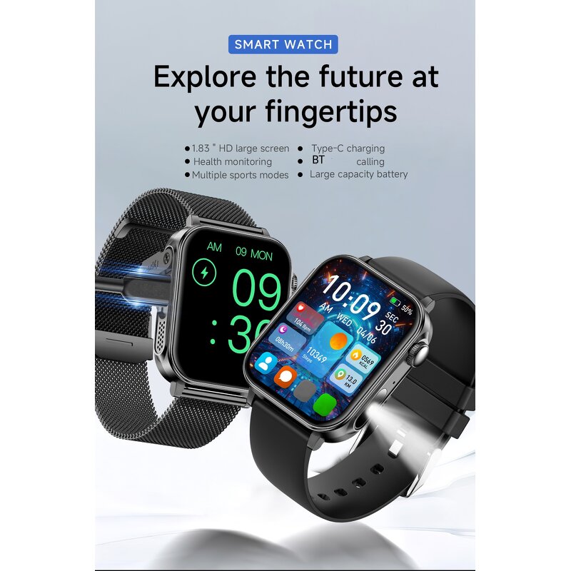 Smartwatch Manufacturer - OEM V96 1.83" IP67 Music Player Chronograph Fashion