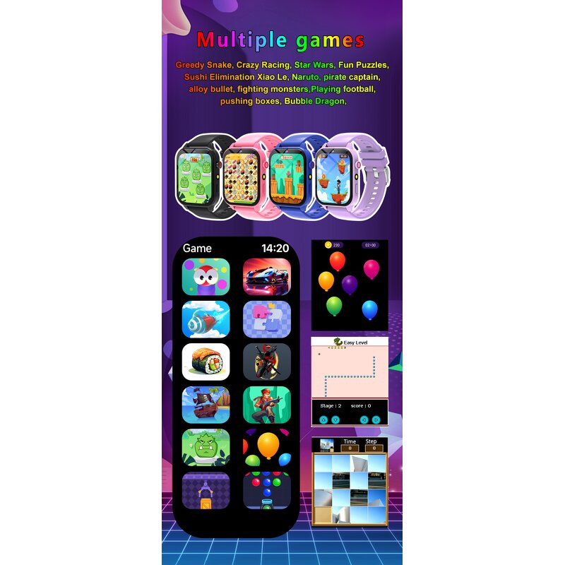 Kids Smart Watch - T6 Sleep Game Step Waterproof Flashlight Smart for Kids