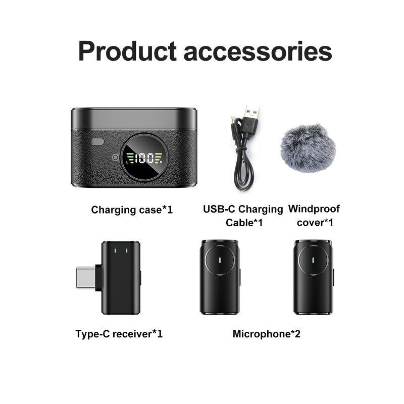 Lavalier Mic - SX101 DSP BT5.3 AI Noise Reduction Mini Vlog Microphone