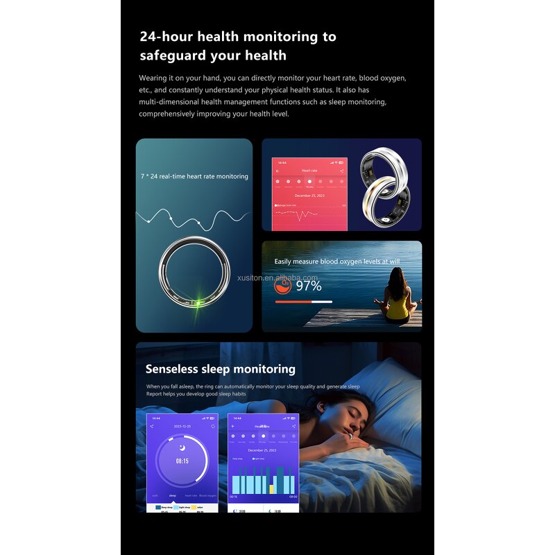 Smart Ring Manufacturer - OEM SR03 2026 Charging Case 5ATM HR Blood Oxygen