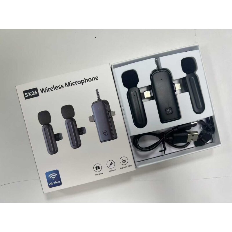 Lavalier Mic - SX26 2.4G Chip Noise Reduction Dual Single Tablets Live