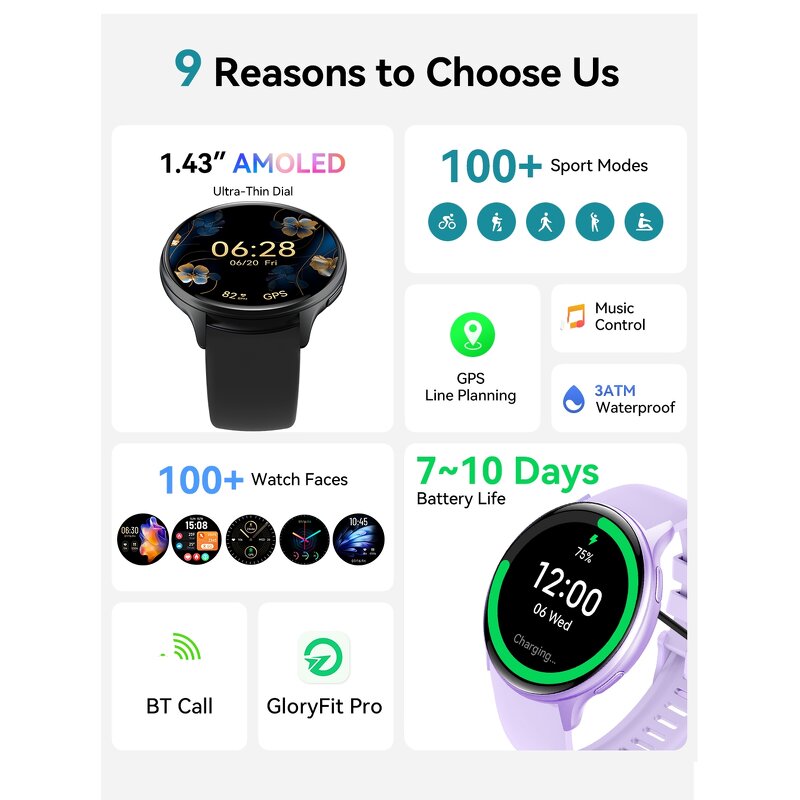 Smart Watch Manufacturer - OEM VG53 PRO 3ATM BT Music HR Navigation AMOLED