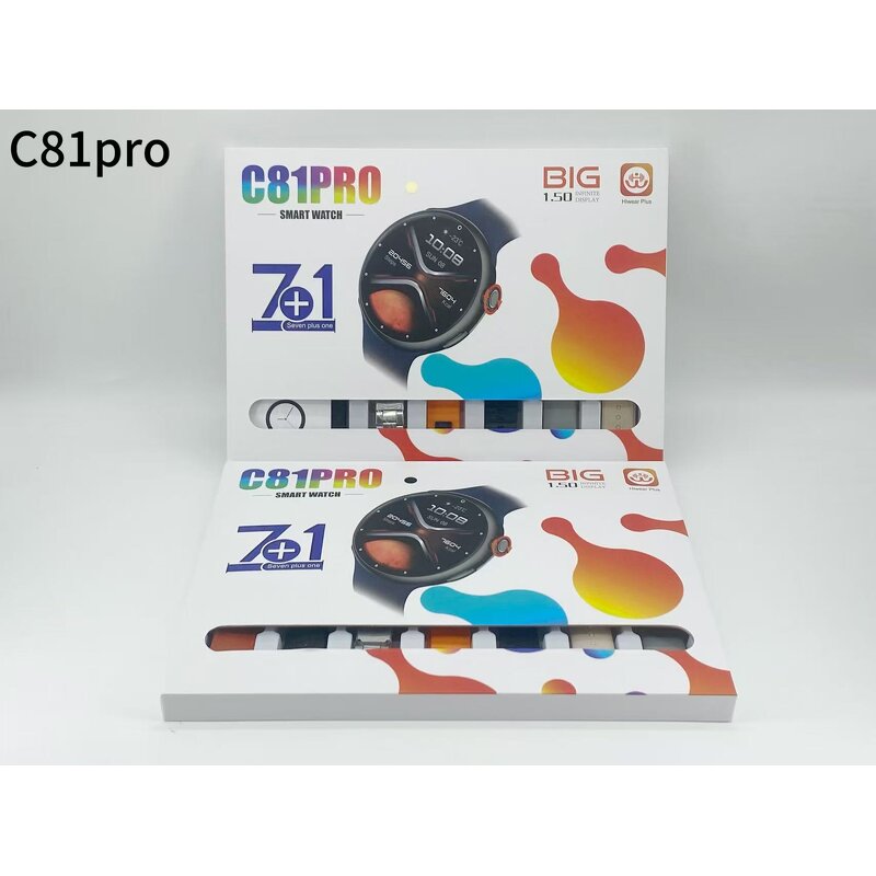 Smart Watch Set - C81 PRO IP65 BT Call Music 7 Multi Straps Sports Band