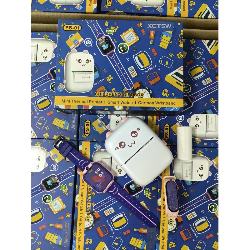 Kids Smart Watch - PS-01 Gift Box Sim Card Thermal Printer GPS Pedometer