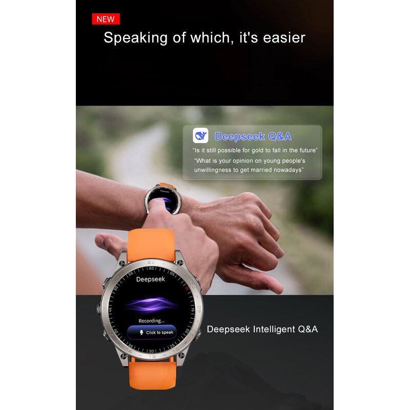 Smartwatch Manufacturer - 2025 Tactix8 Round AI Translate GPTChat Flashlight GPS