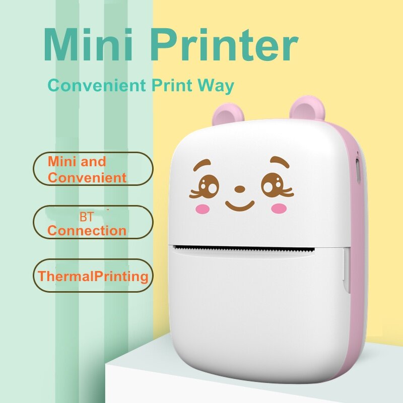 Thermal Printer - XCTSW A8C Mini Inkless Photo Sticker Pocket Receipt