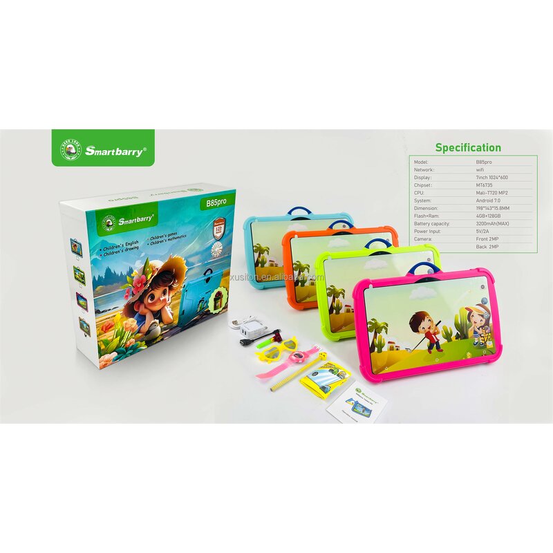 Kids Tablet - B85pro 7" 1+8GB Dual Camera Android 7.0 Rugged Gift