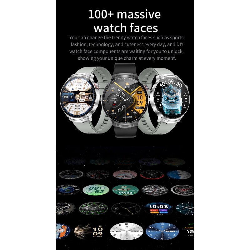 2-in-1 Smart Watch - OEM T100 2025 IP67 1.85" HR BP BT 5-10 Days