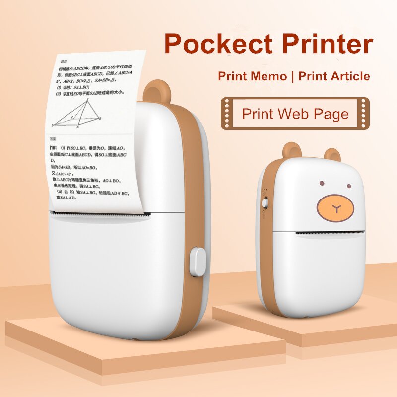 Pocket Printer - A8A Cute Wireless Thermal Memo Picture Printing Kids
