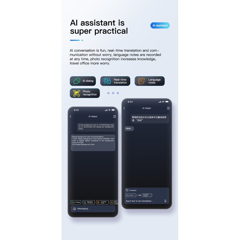 Smart Glasses Manufacturer - GS380 AI Audio Video Recording LED Light 200W