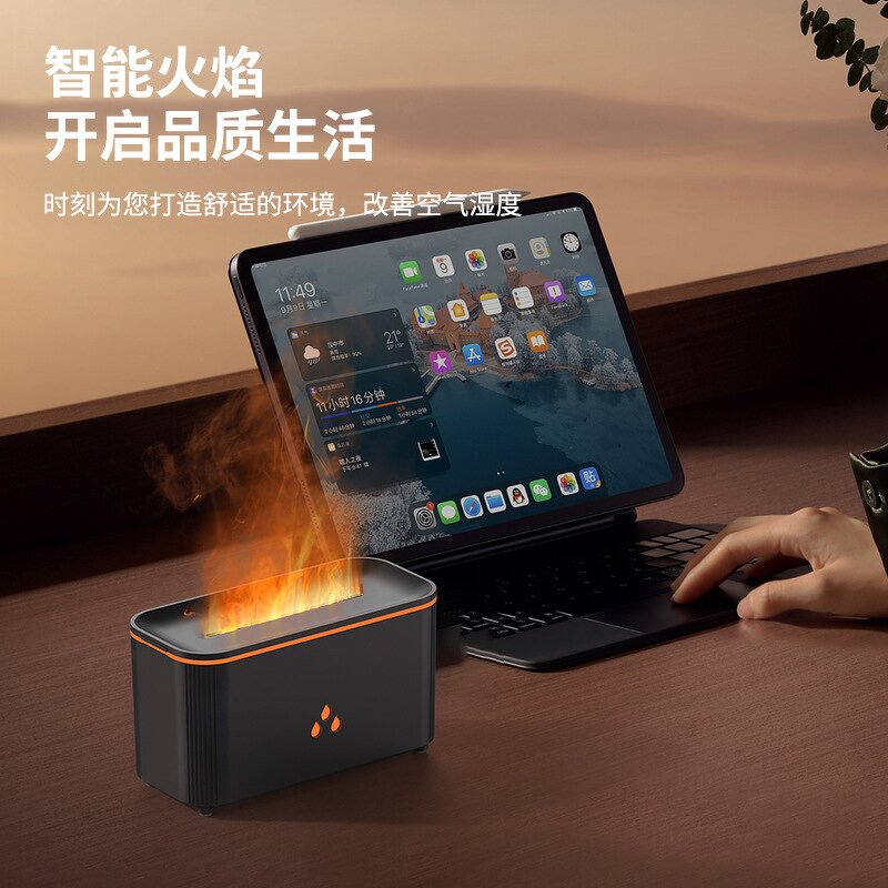 Diffuser Manufacturer - 2025 Creative Simulation Flame Desktop Multi-color Humidifier