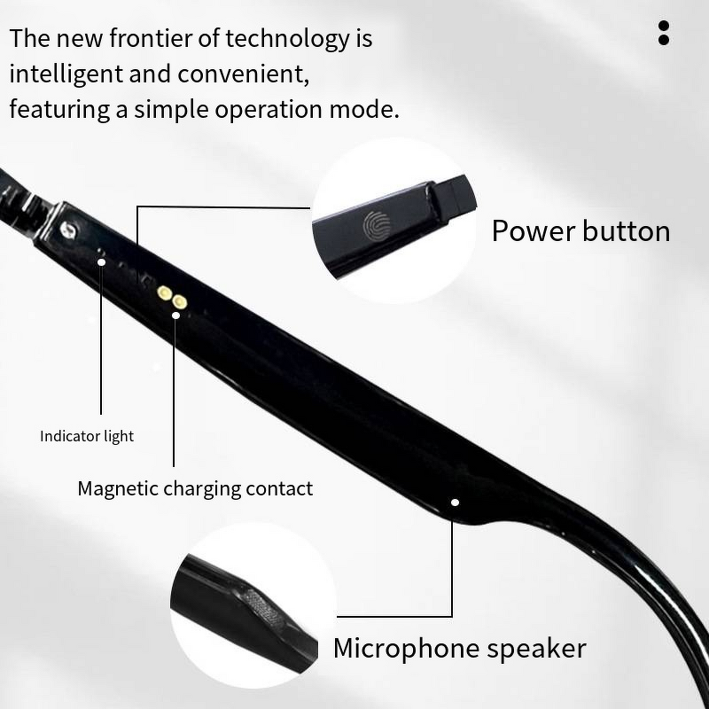 Smart Glasses Manufacturer - 9-level AI Round Frame Translation Anti-blue UV Polarized