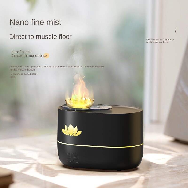 Diffuser Manufacturer - Colorful Fire Lotus USB Aromatherapy Moisturizing Flame