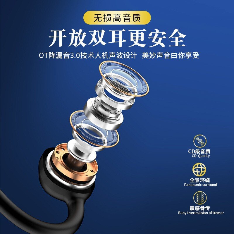 Headphones Manufacturer - V5 Bone Conduction 32G Memory IPX8 Waterproof LED JL