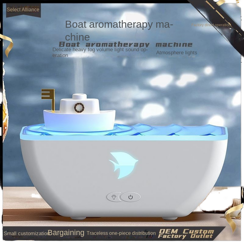 Diffuser Manufacturer - Household Desktop Night Light Mini Multi-color Boat Aroma