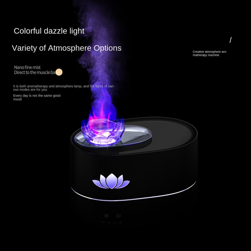 Diffuser Manufacturer - Colorful Fire Lotus USB Aromatherapy Moisturizing Flame