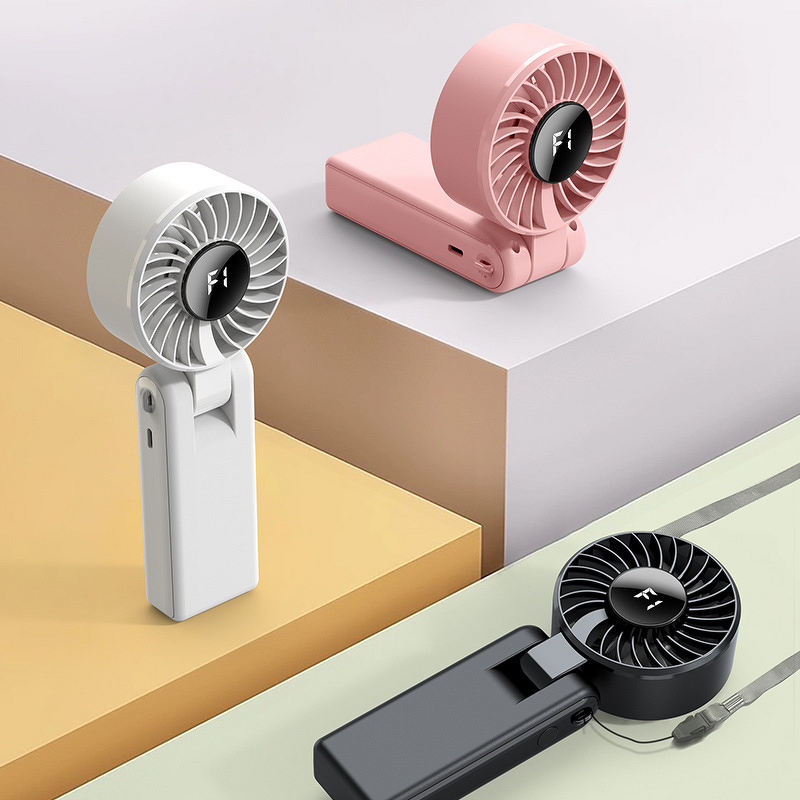 Fan Manufacturer - High-Speed Foldable Digital Display USB Rechargeable Plastic