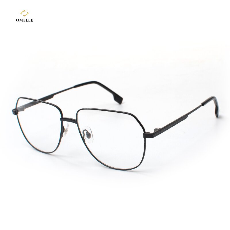 Eyeglass Frame Manufacturer - Omelle Designer Optical Silver Oversized BOSS1608 China Wholesales for Men