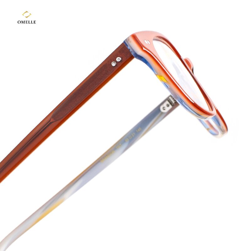 Eyeglasses Frames Manufacturer - Unisex Classic Small Square Acetate Prescription Optical Computer with Solid Pattern