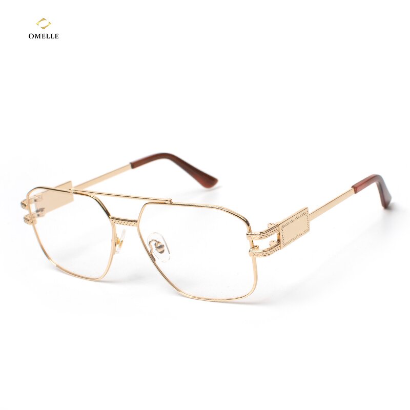Eyeglasses Frames Manufacturer - New Arrived Golden Metal Full-rim Unisex Computer Pilot for Anti Blue Light